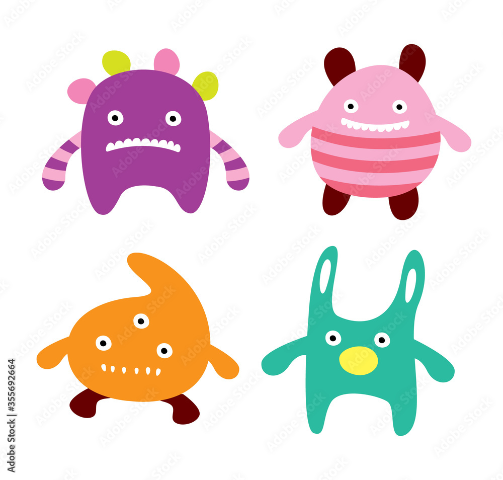 cute monster mascot vector collection