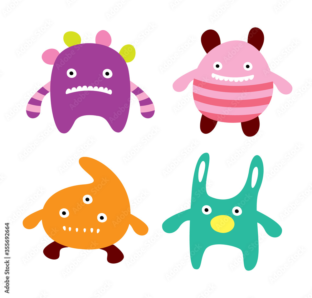 cute monster mascot vector collection cute monster mascot vector collection