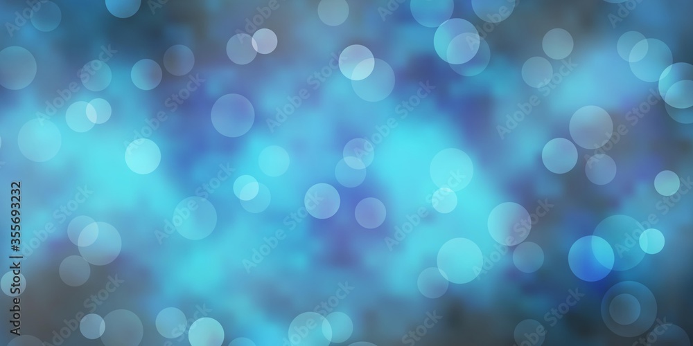 Light BLUE vector background with bubbles. Colorful illustration with gradient dots in nature style. Design for your commercials.
