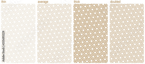 Arabic seamless pattern.A set of four ornaments with different thicknesses.