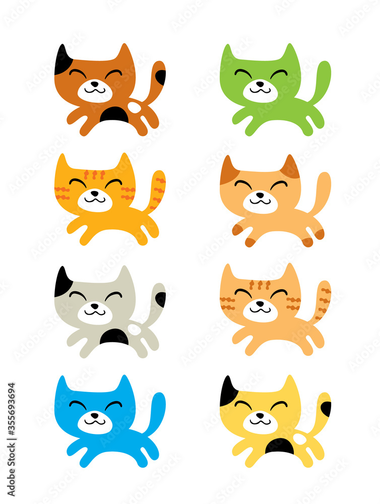 cute kitten cat vector collection