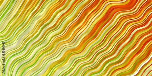 Light Red, Yellow vector background with curved lines. Colorful illustration, which consists of curves. Pattern for websites, landing pages.