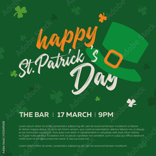 Wallpaper Mural St. Patrick's Day poster in national colors. Invitation, March 17. Vector illustration Torontodigital.ca