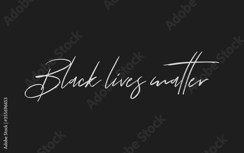 Black Lives Matter wording on black drop. Antiracism and equality concept. Wide screen banner format