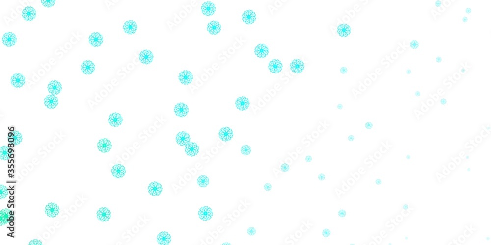 Light Green vector doodle texture with flowers. Light Green vector doodle texture with flowers.