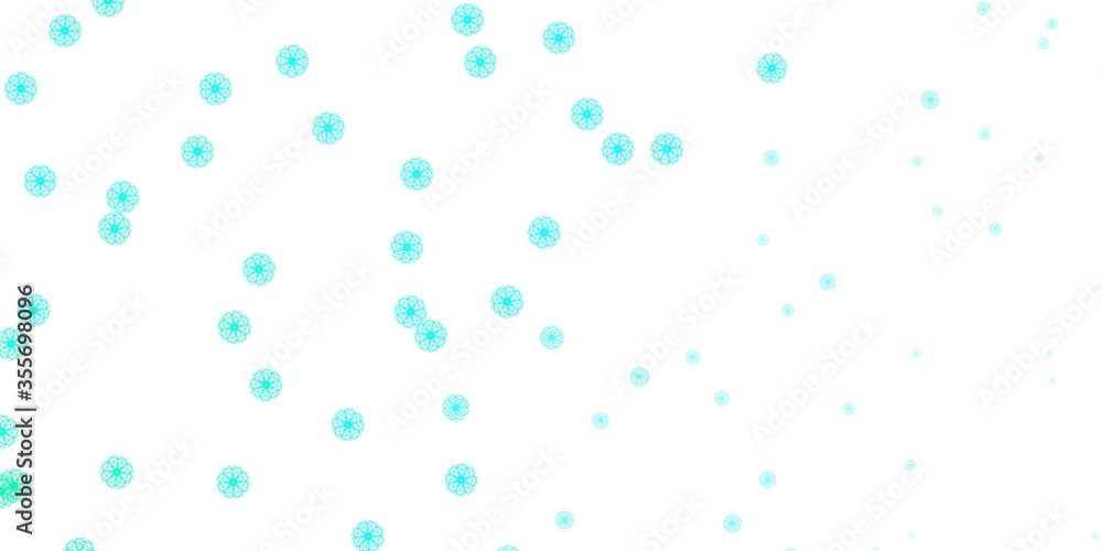 Light Green vector doodle texture with flowers.