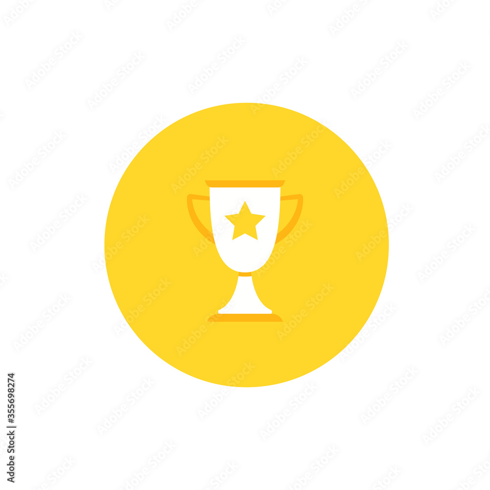Gold trophy, winning cup with star isolated on white background. Gold trophy, winning cup with star isolated on white background.