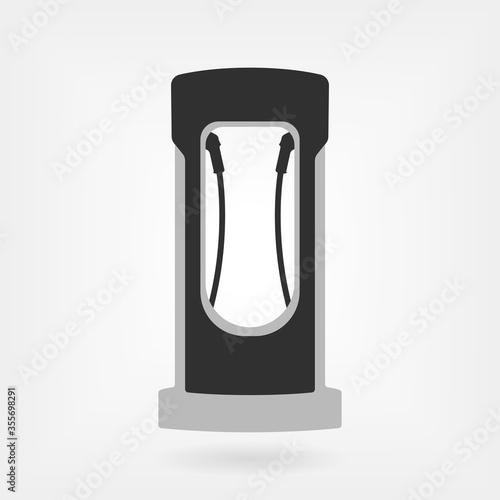 Electric car charging station vector icon. Flat illustration