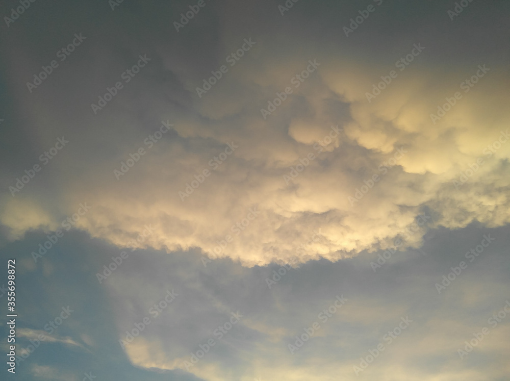 Stormy clouds in the sky background, nature photography, extreme weather conditions