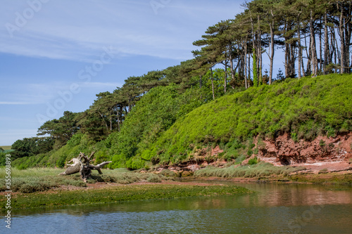 view of the river in the cliffs of moher at the coast in   budleigh salterton,UK photo