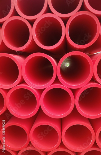 PVC underground cable protection pipe at the construction pipe. It s used to protect the underground pipe from damage during and after buried. 