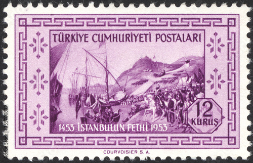 Republic of Turkey. Republic of Turkey postage stamp. Republic of Turkey historical stamp. A postage stamp printed in Republic of Turkey.