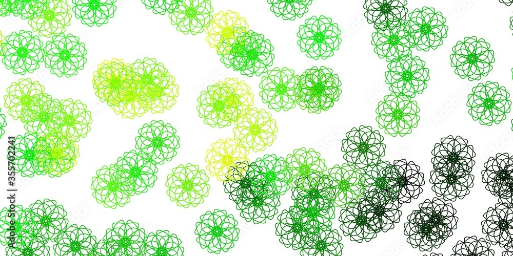 Light Green, Yellow vector natural layout with flowers. Light Green, Yellow vector natural layout with flowers.