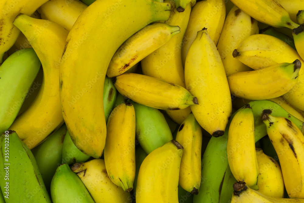 Mixed fresh bananas