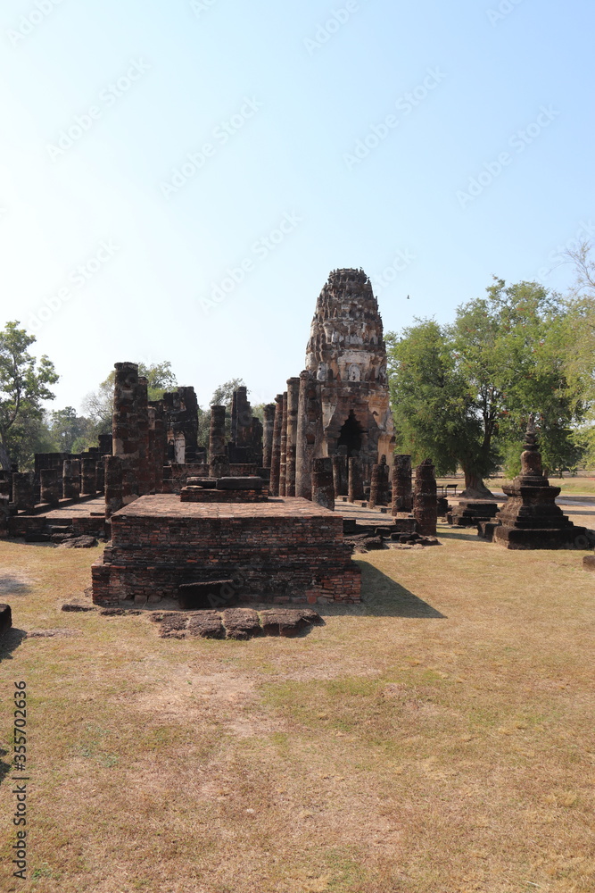 Temple du parc historique de Sukhothaï, Thaïlande	