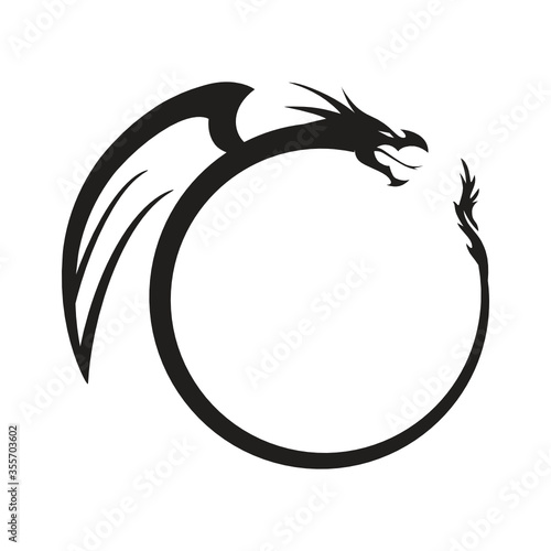 dragon on a black background