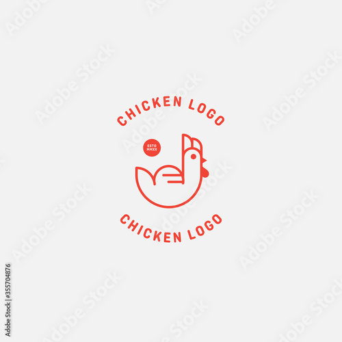 Chicken logo  Fried chicken restaurant  Rooster mascot  chicken farm and egg vector illustration.