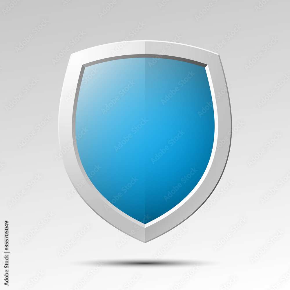 Blue Origami Shield. Design shape icon. Protect privacy Illustration, badge banner presentation. Blue Origami Shield. Design shape icon. Protect privacy Illustration, badge banner presentation.