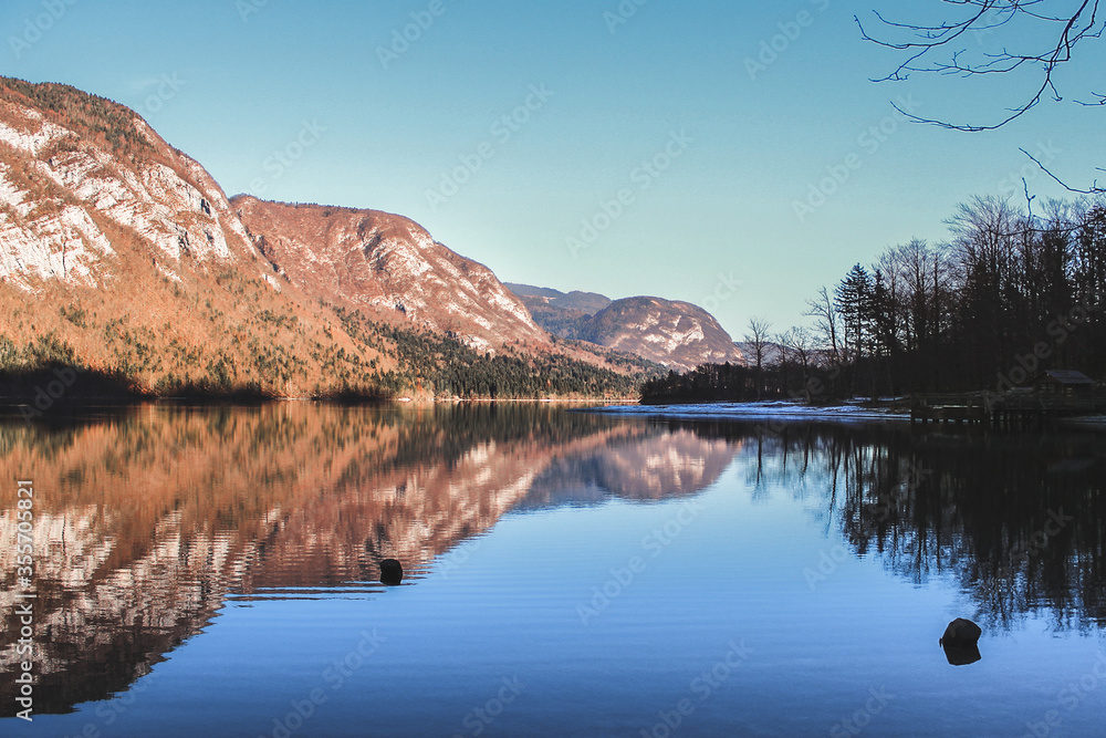 Mountains reflection in the lake 