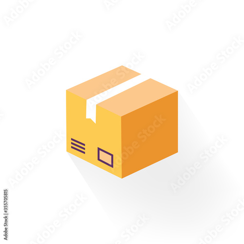 Delivery box, tracking order icon. Parcel, package on isolated background. Eps 10 vector.