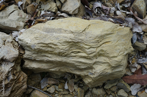 Shale on natural background, Shale is a sedimentary rock composed of very fine clay particles. There is noise and grain caused by the texture of the stone.