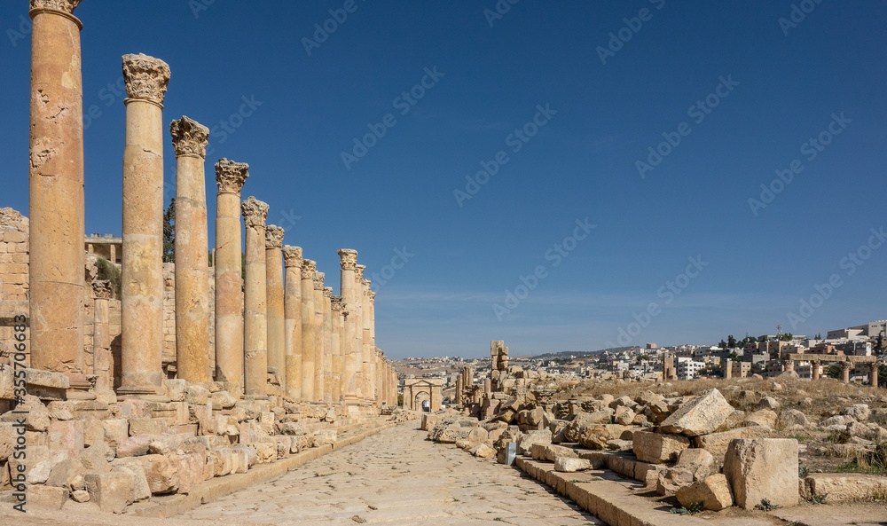 One of the many monumental remains in Jerash, Jordan