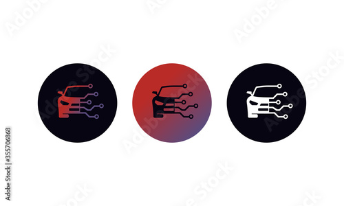 Diagnostics car tech icon set logo template on isolated background. Eps 10 vector