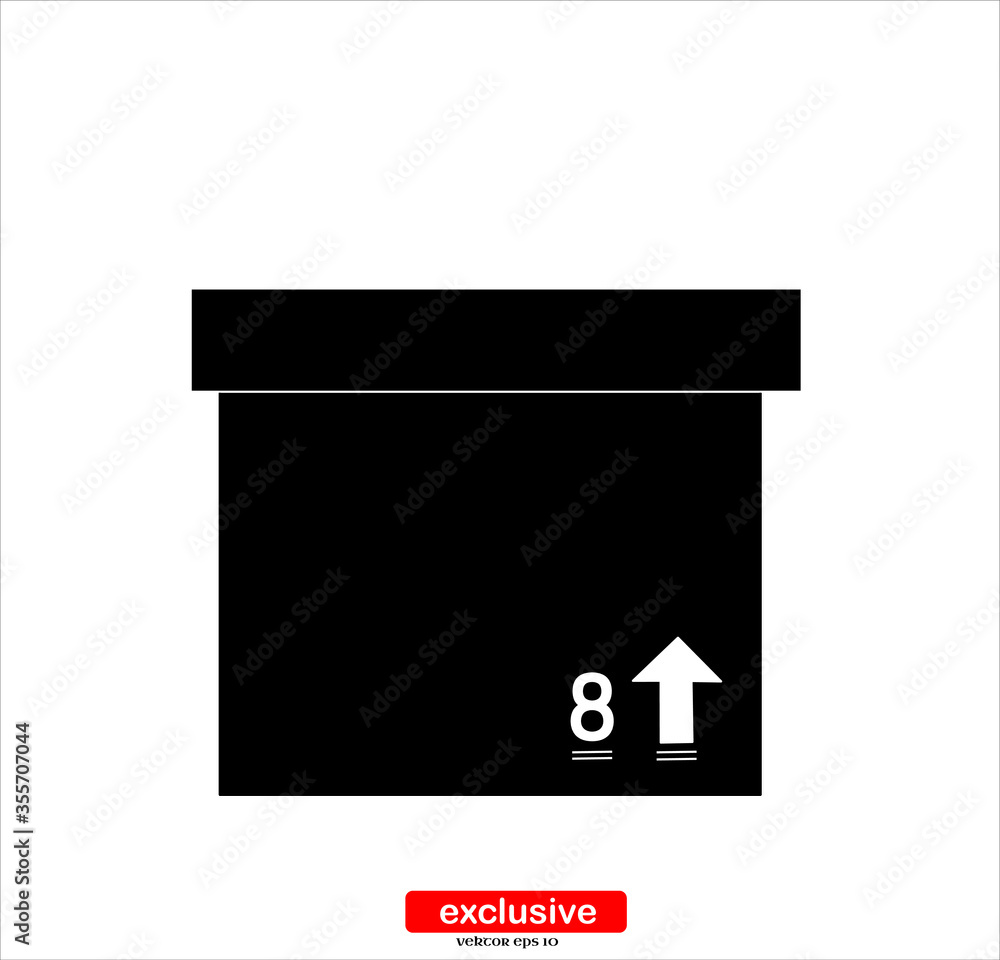Box Icon.Flat design style vector illustration for graphic and web design. Box Icon.Flat design style vector illustration for graphic and web design.