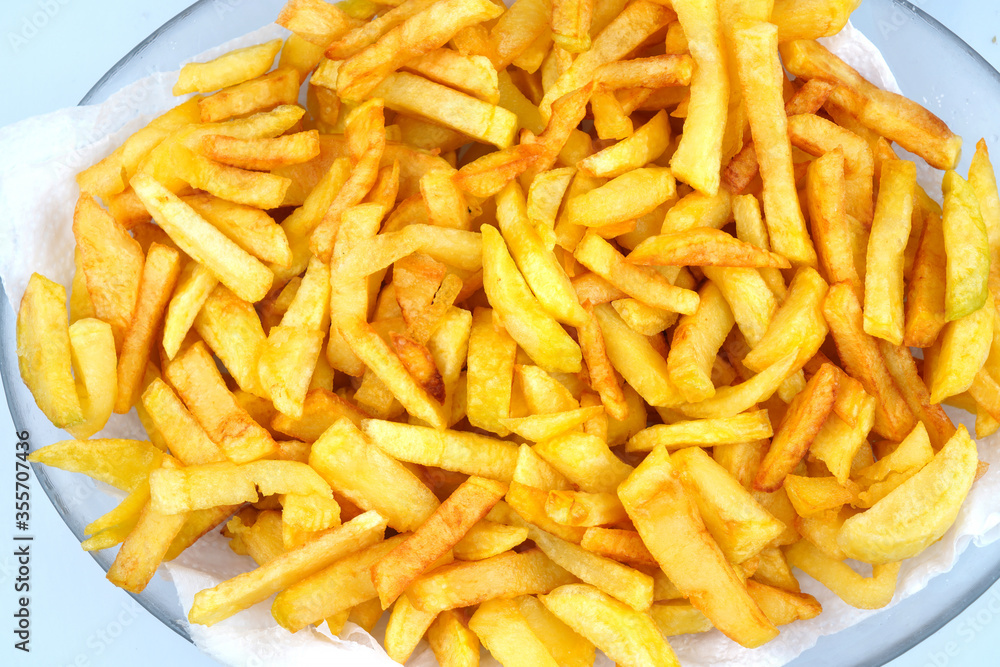 Homemade Delicious Potatoes fries in the plate Homemade Delicious Potatoes fries in the plate
