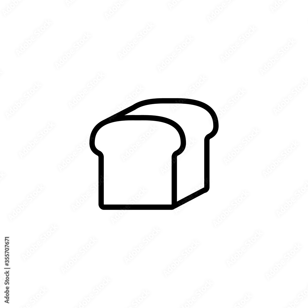 Loaf of bread vector icon in linear, outline icon isolated on white background Loaf of bread vector icon in linear, outline icon isolated on white background