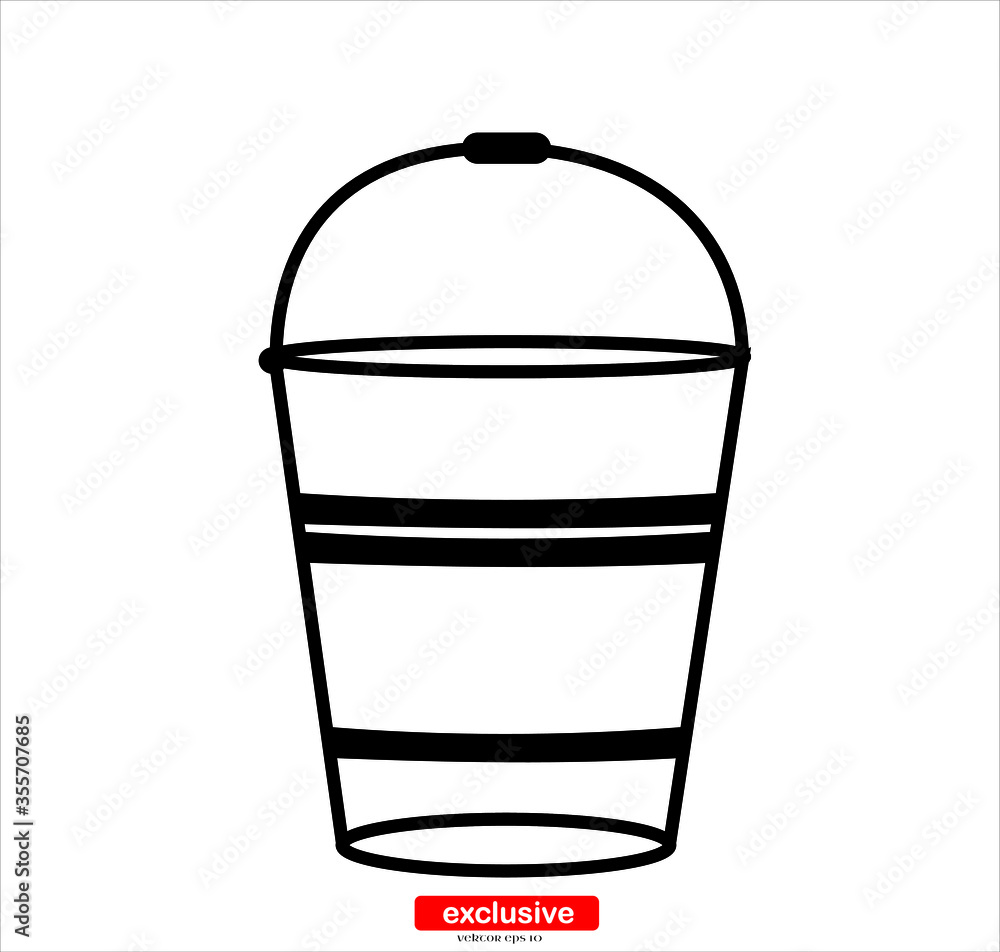 bucket icon.Flat design style vector illustration for graphic and web design. bucket icon.Flat design style vector illustration for graphic and web design.
