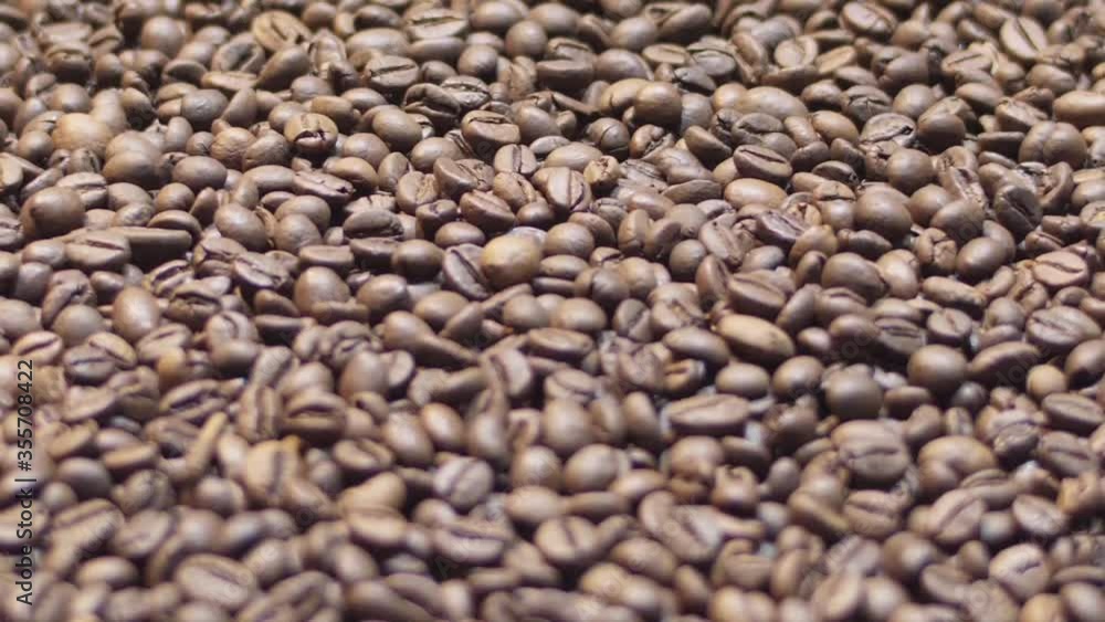process of mixing and roasting coffee beans production slow motion process of mixing and roasting coffee beans production slow motion
