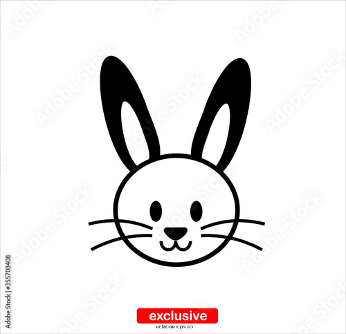 Flat design style vector illustration for graphic and web design.bunny icon.