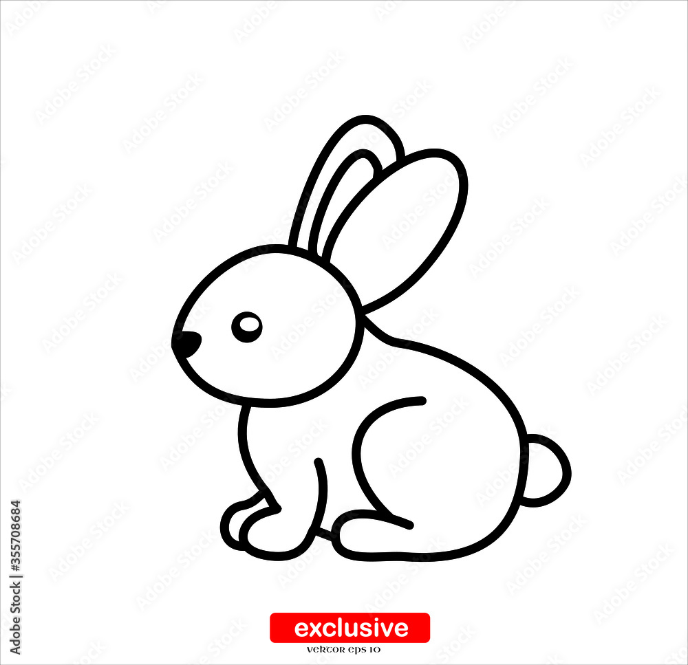 Obraz premium Flat design style vector illustration for graphic and web design.bunny icon.