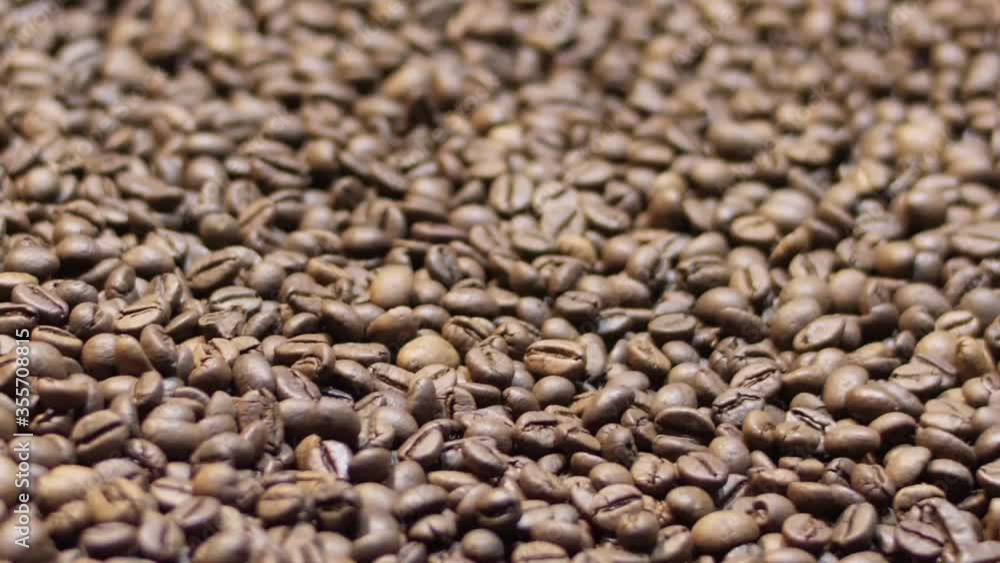 process of mixing and roasting coffee beans production slow motion process of mixing and roasting coffee beans production slow motion