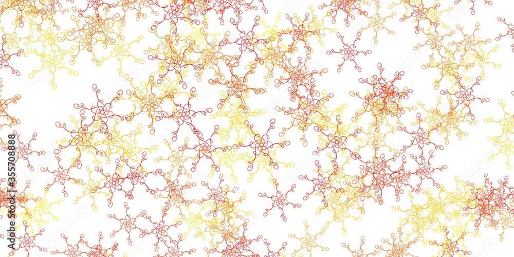 Fototapeta premium Light Orange vector pattern with curves.