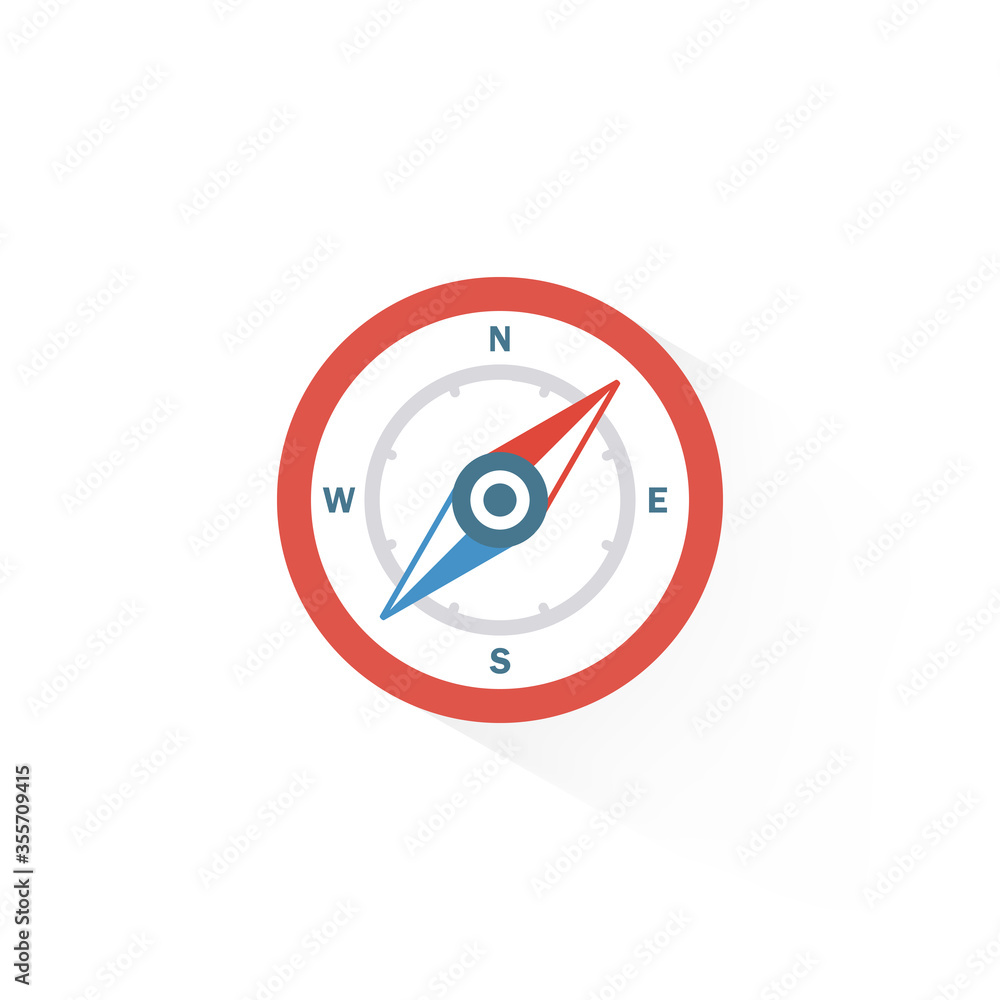 Compass flat icon on isolated white background. EPS 10 vector Compass flat icon on isolated white background. EPS 10 vector
