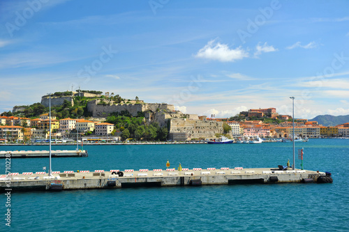 view from the Mediterranean Sea to the shore buildings building, edifice