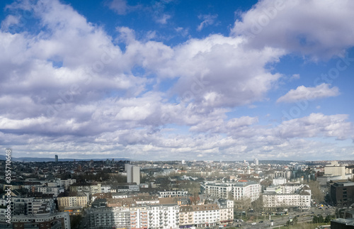 City panorama with dramatic sky