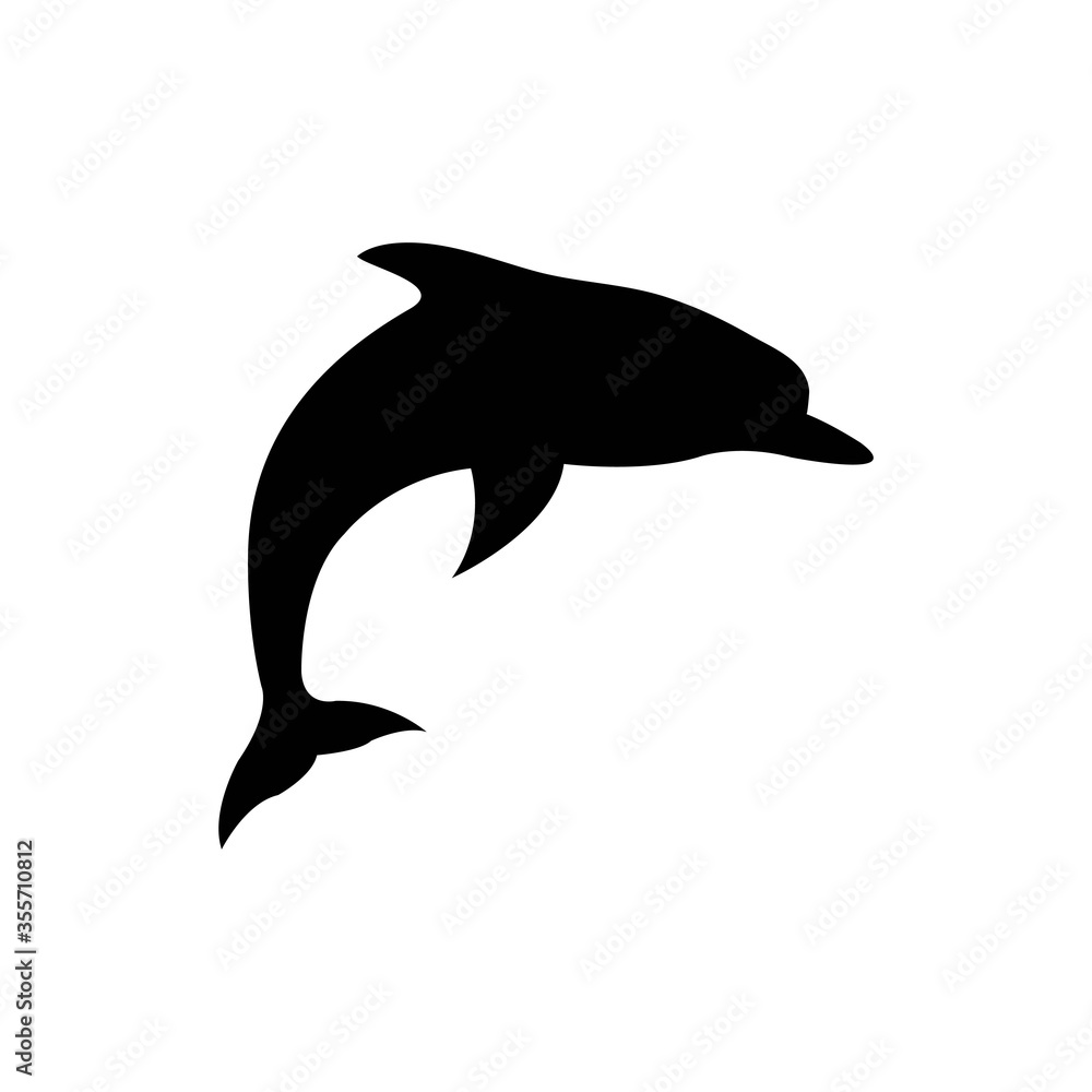 Obraz premium dolpin icon vector with glyph style. diving glyph icon
