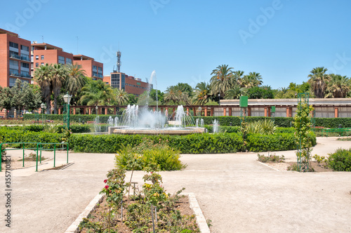 Rose garden at Royal gardens in Spanish city Valencia photo