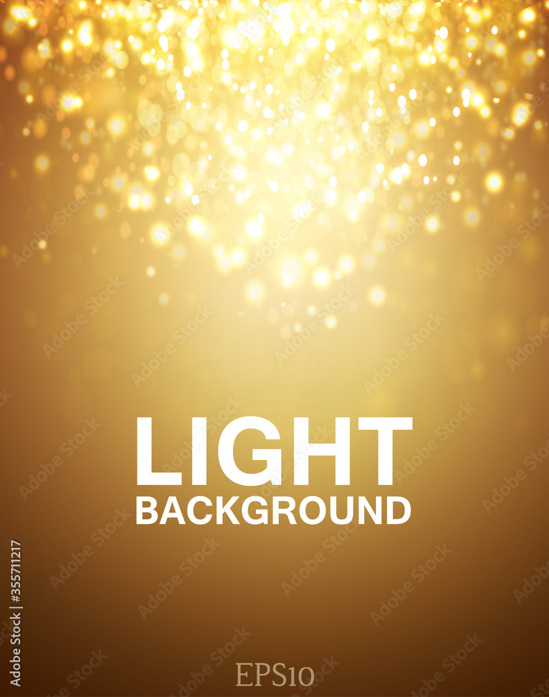 Fototapeta premium Lights on yellow background bokeh effect.