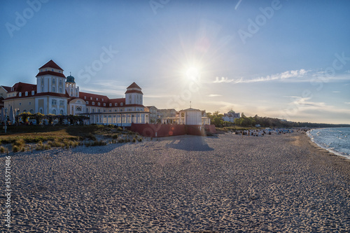 Wallpaper Mural The Kurhaus on the beach at Binz on the island of Rügen in the sunset Torontodigital.ca
