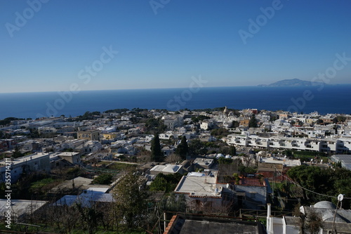 Landscape of Capri Island with coastline, Blue Grotto, in Naples, Italy	