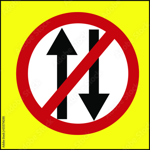 Illustration of traffic sign to represent 'VEHICLES PROHIBITED IN BOTH DIRECTION'