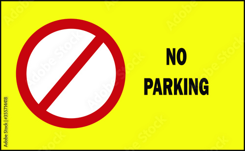 Illustration of traffic sign to represent 'NO PARKING'
