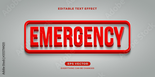 Emergency editable text effect vector