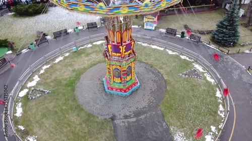 Aerial view of Gagarin Park and amusement park near Victory Park Pobedy in Saint Petersburg, Russia photo