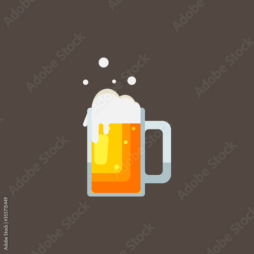 Flat design beer, vector illustration, isolated on background