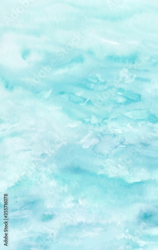 Ocean water texture, abstract hand painted watercolor background